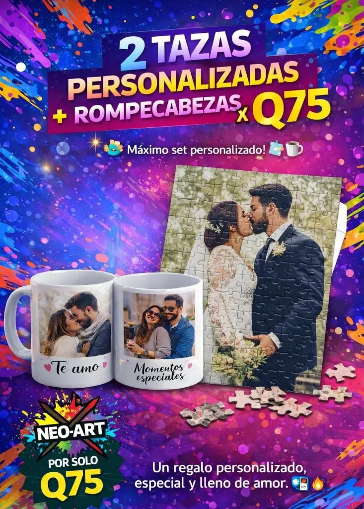 2 TAZAS + ROMPECABEZAS