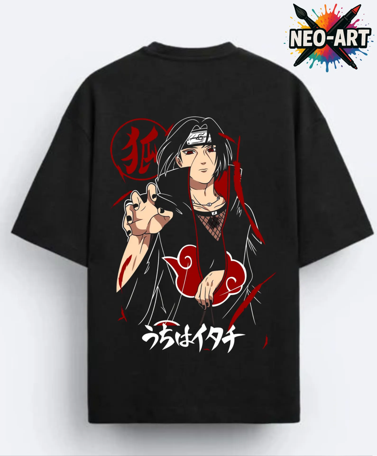 Playera Premium Itachi Uchiha 🖤 (Negro, XS)