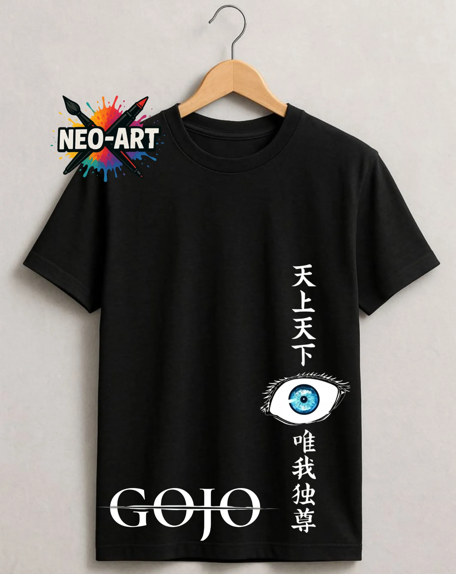 Playera Satoru Gojo 🟣 (Negro, XS)